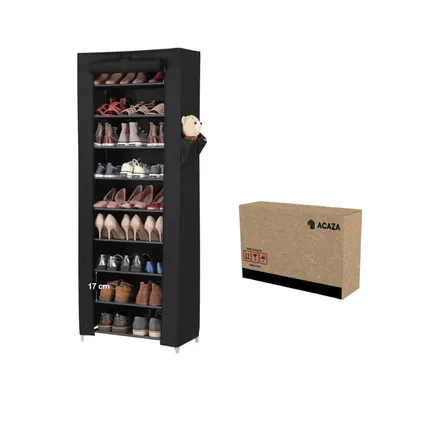 ACAZA - Schoenenrek - 27 paar schoenen - 58x160x28 cm - zwart 5