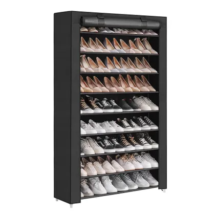 ACAZA - XXL Extra Large Shoe Rack avec 10 niveaux - jusqu'à 54 paires de chaussures - Noir 6