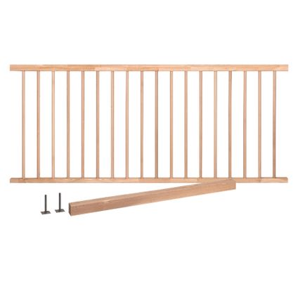 Lamiwood - balustrade beuken Model 1 - 2380 mm lang - 2 voetplaten - 1 eindpaal