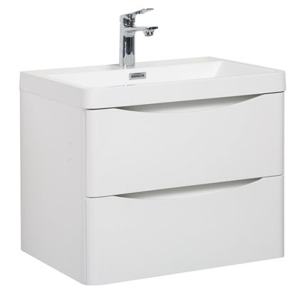 Meuble de salle de bain Vienna 60 cm lavabo Badplaats - Blanc brillant