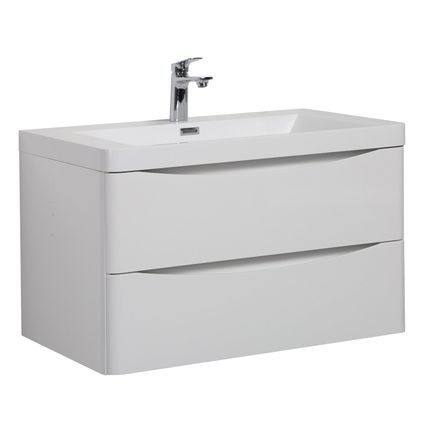 Meuble de salle de bain Vienna 80 cm lavabo Badplaats - Blanc brillant