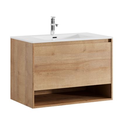Meuble de salle de bain Genua 80 cm - Badplaats - Chêne - Meuble avec lavabo