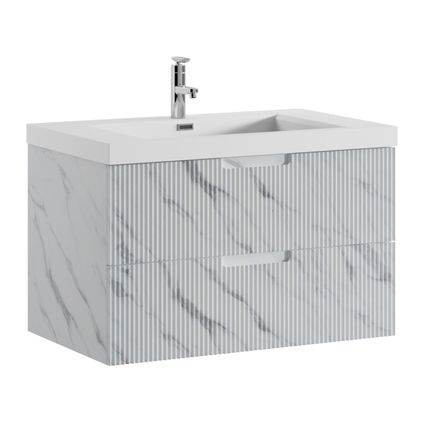 Meuble de salle de bain Thermis 80 cm lavabo Badplaats - Marbre blanc