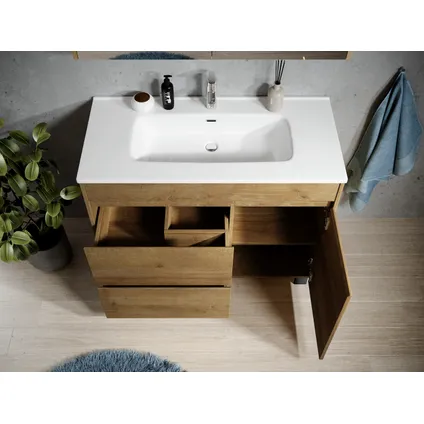 Meuble de salle de bain Salzburg 100 cm - Badplaats - Chêne - Meuble avec lavabo 3