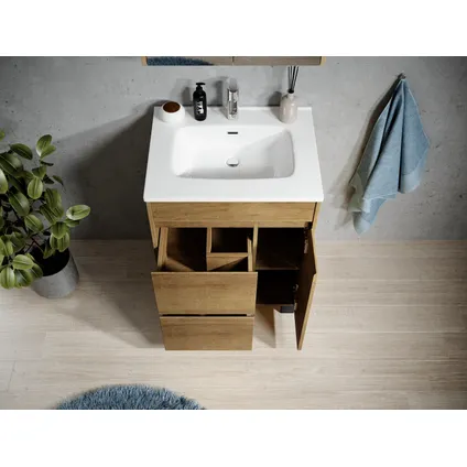 Meuble de salle de bain Salzburg 60 cm - Badplaats - Chêne - Meuble avec lavabo 3