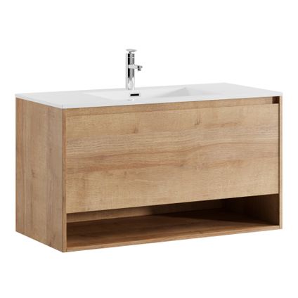 Meuble de salle de bain Genua 100 cm - Badplaats - Chêne - Meuble avec lavabo