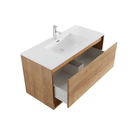 Meuble de salle de bain Genua 100 cm - Badplaats - Chêne - Meuble avec lavabo 2