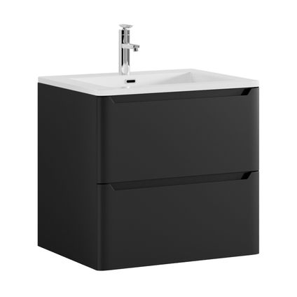 Meuble de salle de bain Axel 60 cm - Badplaats - Noir mat - Meuble avec lavabo