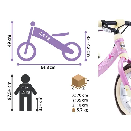Bikestar Sport meegroei loopfiets 12 inch roze 5