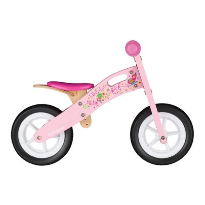 Bikestar houten loopfiets 10 inch wielen roze