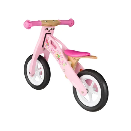 Bikestar houten loopfiets 10 inch wielen roze 3
