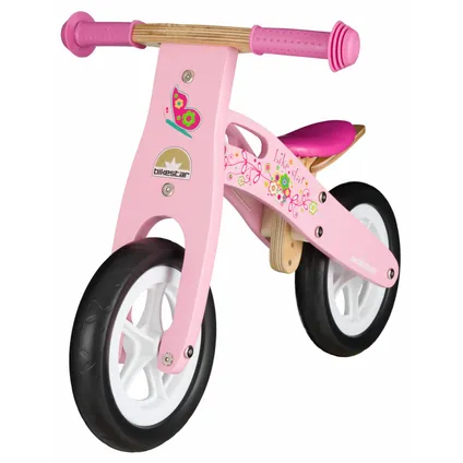 Bikestar houten loopfiets 10 inch wielen roze 5