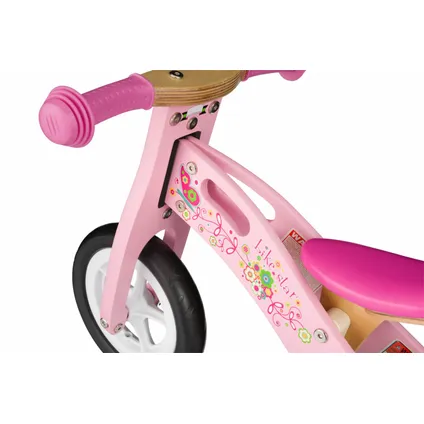 Bikestar houten loopfiets 10 inch wielen roze 6