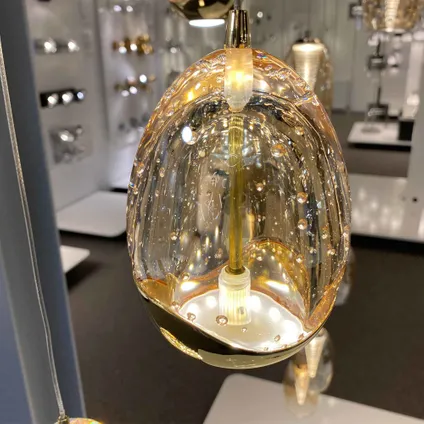 Highlight hanglamp Golden Egg 5 lichts Ø 30cm amber-zwart 6
