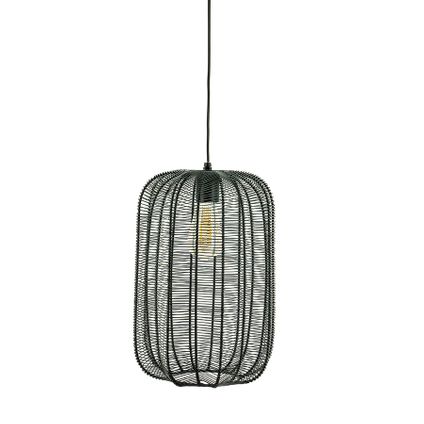 Hanglamp Carbo – Stijlvolle Zwart Metalen Hanglamp - Verlichting - 23 x 23 x 39 cm