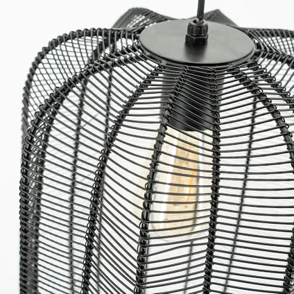 Hanglamp Carbo – Stijlvolle Zwart Metalen Hanglamp - Verlichting - 23 x 23 x 39 cm 2