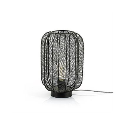 Lampe de Table Carbo - Métal Noir Élégant - 24 x 24 x 38 cm