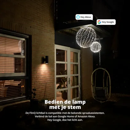 FlinQ Slimme Lichtbol - Hanglamp - Binnen & Buiten - Ø 30 CM - Zwart 3