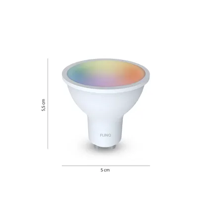 FlinQ Smart Gu10 Inbouwspots - Slimme Lampen- 2-pack - Wit 9