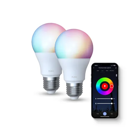 FlinQ Smart E27 - Lampes intelligentes - Lot de 2 - Blanc