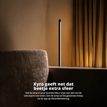 FlinQ Xyro LED Slimme Vloerlamp - Staande Lamp - Zwart 5