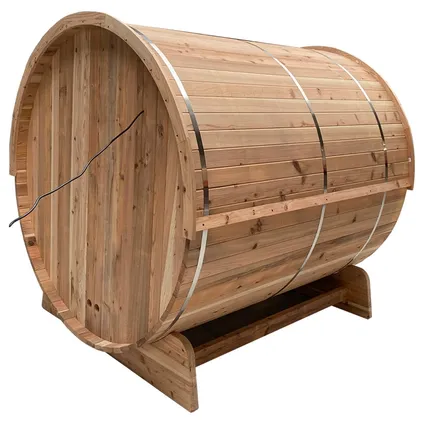 Sauna tonneau TR210 - Dos en bois - Avec poêle à sauna électrique 6