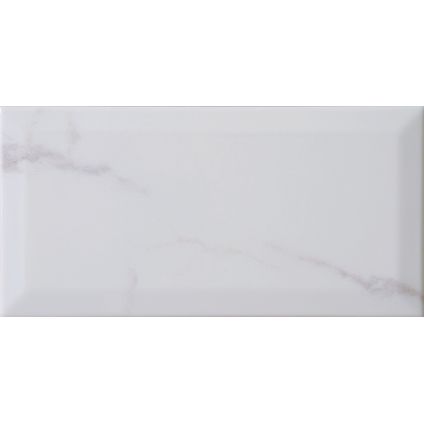 Carrelage mural Carrara - BI - Céramique - Blanc - 10x20cm - Contenu de l'emballage 1m²
