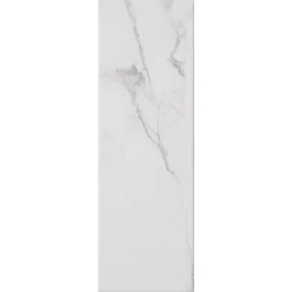 Wandtegel Carrara - Glad - Keramiek - Wit - 10x30cm - Pakketinhoud 1,02m²