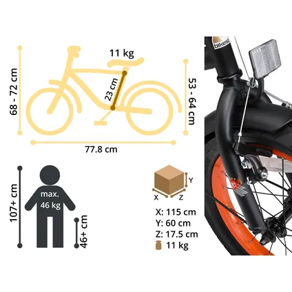 Vélo pour enfants Bikestar Cruiser 16 pouces noir 6