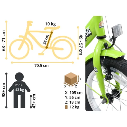 Bikestar kinderfiets Classic 14 inch groen 6