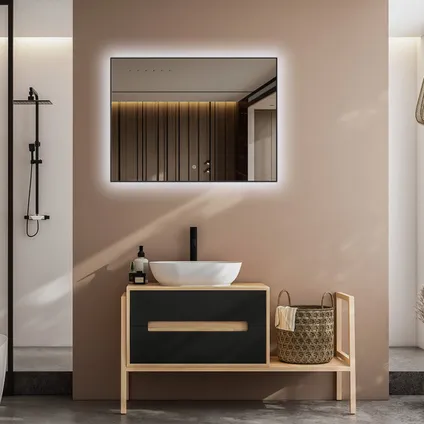 Miroir salle de bain LOMAZOO Lyon avec LED 80 x 60 cm rectangle 3