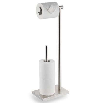 VDN Stainless Porte-rouleau de toilette et porte-rouleau de réserve - acier inoxydable - 2 en 1