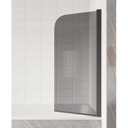 Badplaats Badwand Torino 80 x 140 cm - rookglas - zwart - nano coating 2