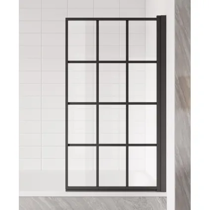 Paroi baignoire Riad 80 x 140 cm Badplaats - noir - verre transparent