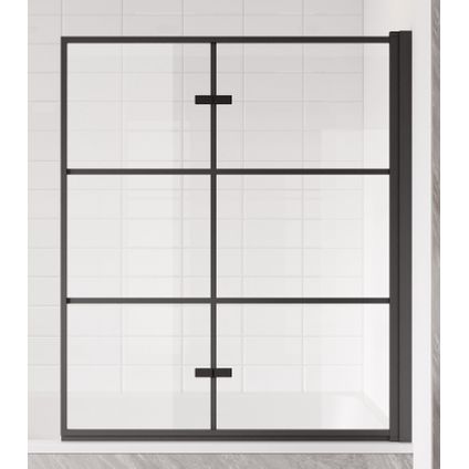 Paroi baignoire Berkan 80 x 140 cm Badplaats - noir - verre transparent
