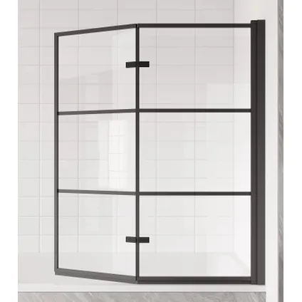 Paroi baignoire Berkan 80 x 140 cm Badplaats - noir - verre transparent 2
