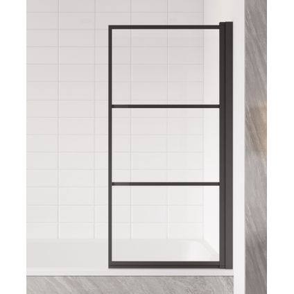 Paroi baignoire Berkan 70 x 140 cm Badplaats - noir - verre transparent