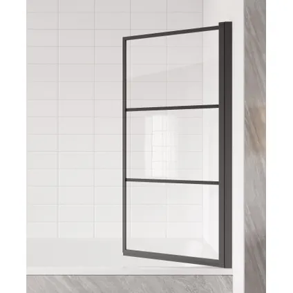 Paroi baignoire Berkan 70 x 140 cm Badplaats - noir - verre transparent 2