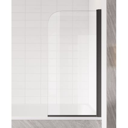Paroi baignoire Torino 90 x 140 cm Badplaats - noir - verre transparent