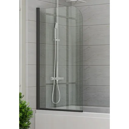 Paroi baignoire Torino 90 x 140 cm Badplaats - noir - verre transparent 5