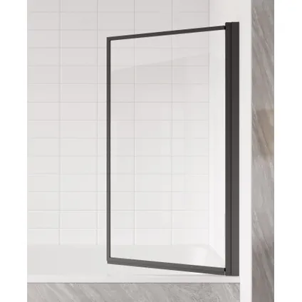 Paroi baignoire Fes 80 x 140 cm Badplaats - noir - verre transparent 2