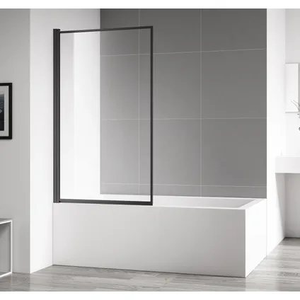 Paroi baignoire Fes 80 x 140 cm Badplaats - noir - verre transparent 5