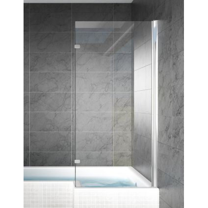 Paroi baignoire Vagos 100 x 140 cm Badplaats - Chrome - verre transparent