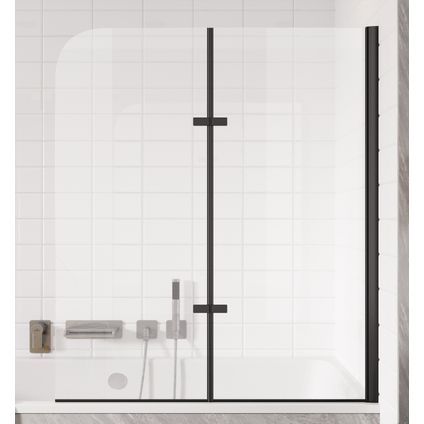 Paroi baignoire Austin 120 x 140 cm Badplaats - noir - verre transparent