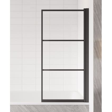 Paroi baignoire Berkan 60 x 140 cm Badplaats - noir - verre transparent