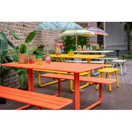 MaximaVida metalen picknicktafel Max oranje - 150 cm 6