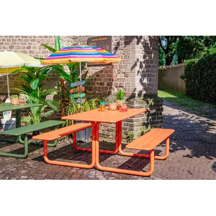 MaximaVida metalen picknicktafel Max oranje - 150 cm 7
