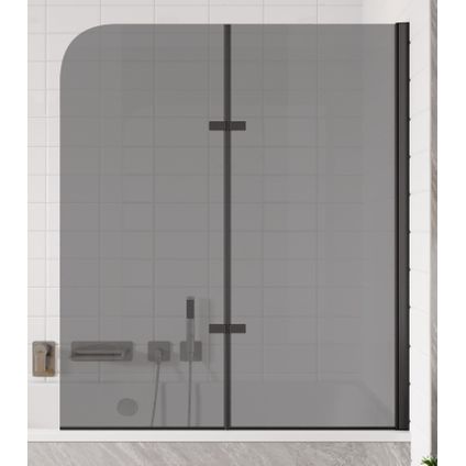 Badplaats Badwand Austin 110 x 140 cm - rookglas - zwart - nano coating