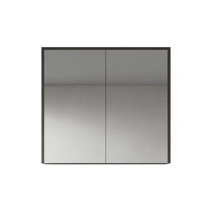 Meuble a miroir Cuba 80 x 16 x 72 cm - Badplaats - Chene Gris - Miroir armoire