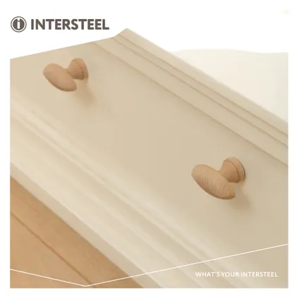 Bouton de meuble en bois ovale et lisse 2